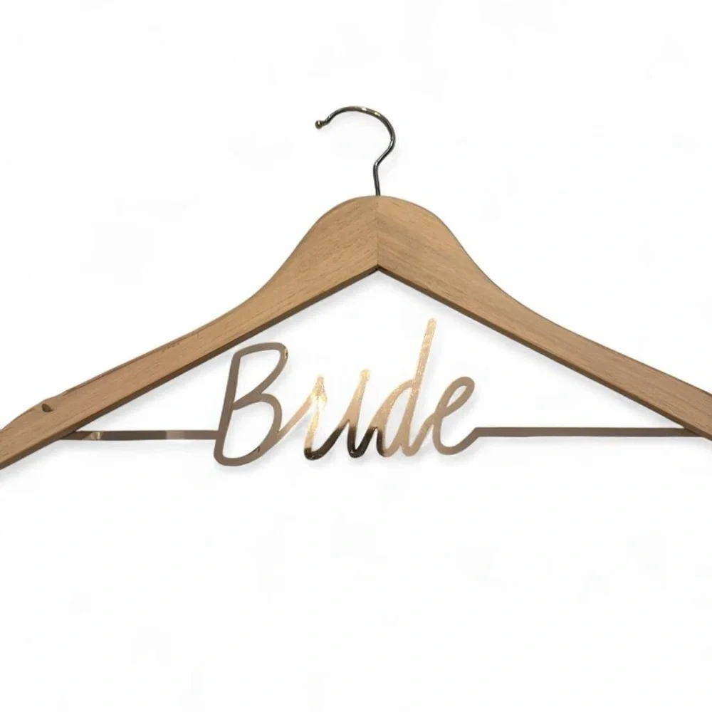 Wooden Bride Hanger with Bride Accent